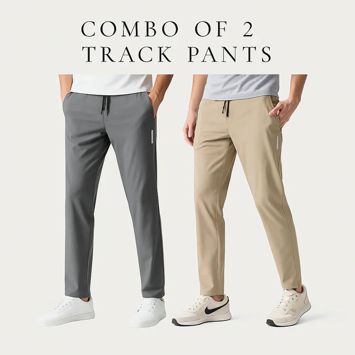 Combo of 2 Men's Sports Regular Fit Lycra Cool Track Pant with Two Side Pockets